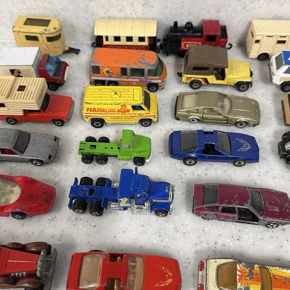 Lot Of 37 Vintage Matchbox Hot Wheels Ertl Cars 70s 80s Classic Metal Diecast
